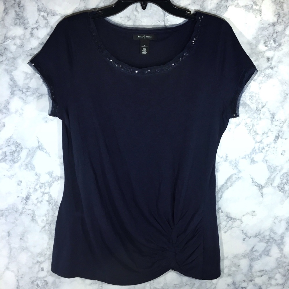 2/20$ WHBM Navy Blue Top